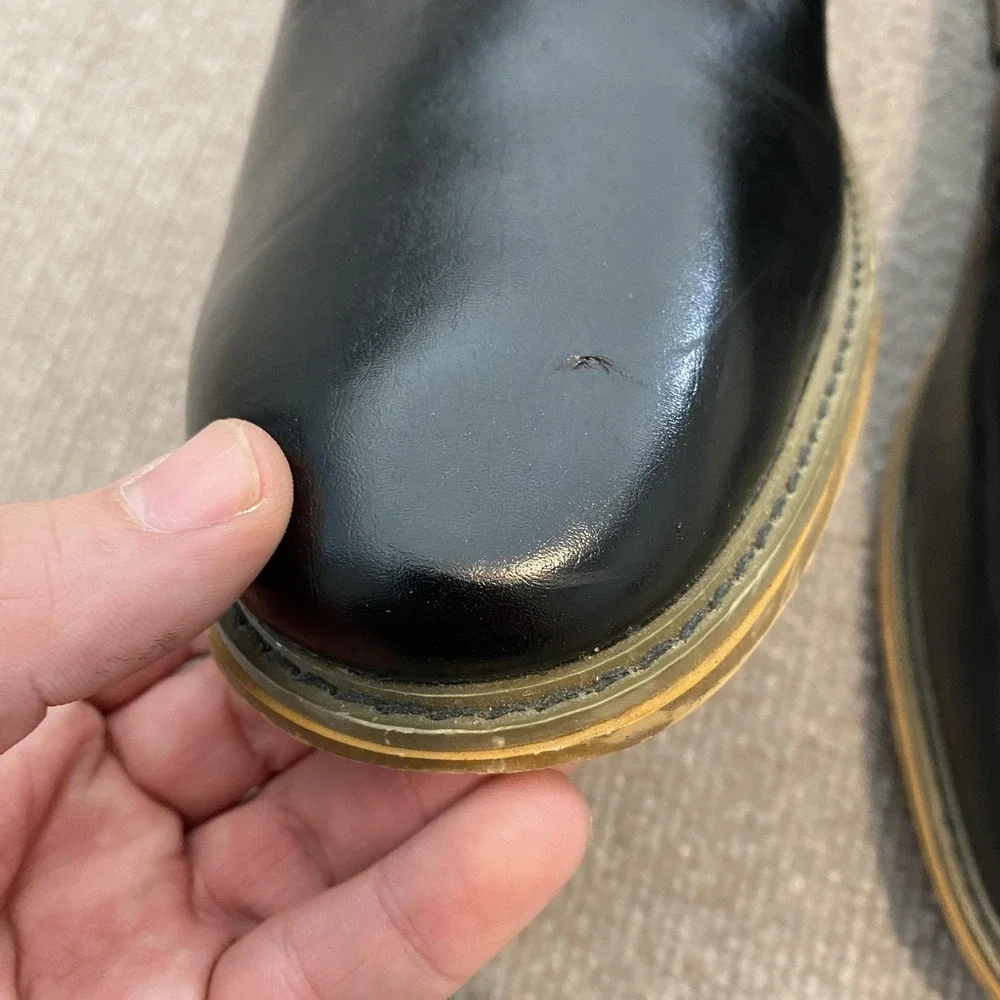 Deer Stags James Boots Mens Size 12W Black Faux Leather Chukka Ankle Dress‎